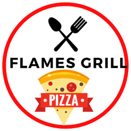 Flames Pizza & Grill logo.